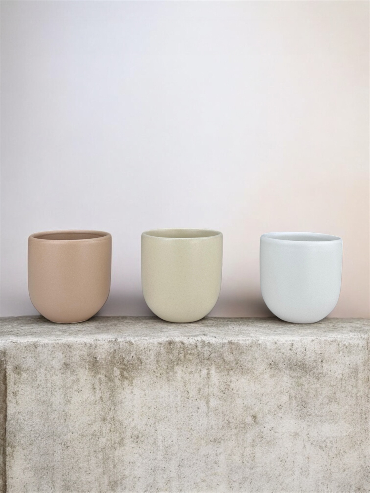 Set 3 cesti cafea Pahare Novum Trio Dune, glazura mata, 250ml 3