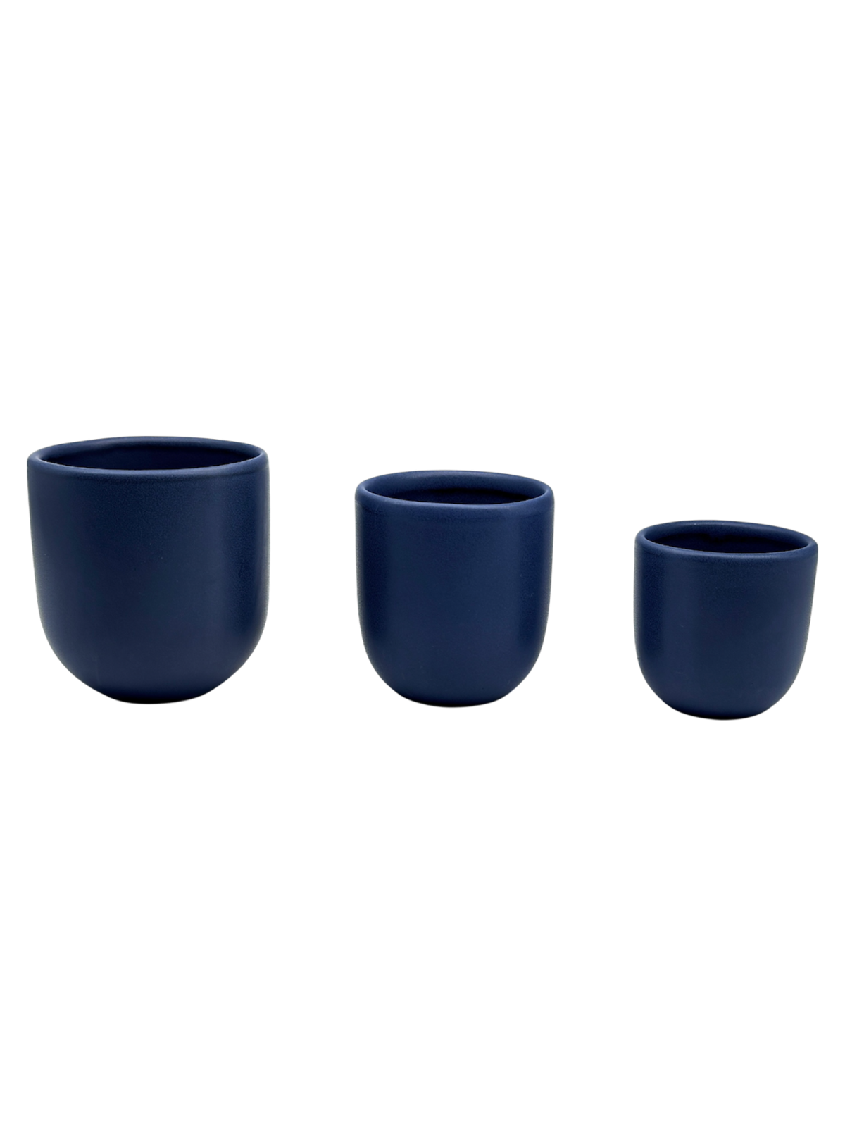 Set 3 Pahare Cafea NOVUM Velaris Negru Cerneala ,   250 ml, 150 ml, 80 ml (Negru Cerneala Indigo Mat) ,   Gresie Ceramica Glazurata Manual 2