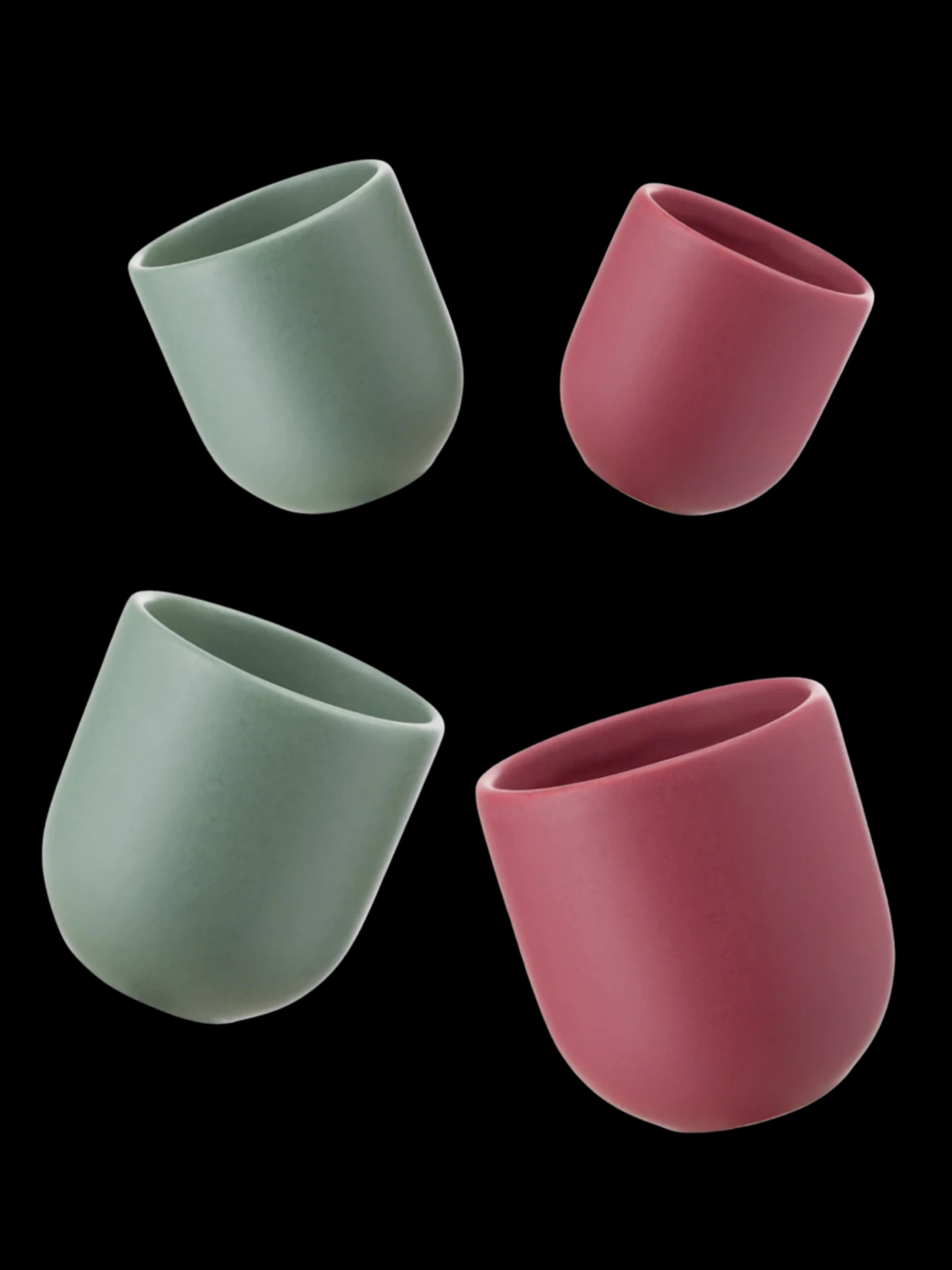 Set Cadou 4 Pahare Ceramica Novum Sarbatori (2 Pahare Rosii Mat 250ml, 2 Pahare Verzi Menta Mat 250ml) 4