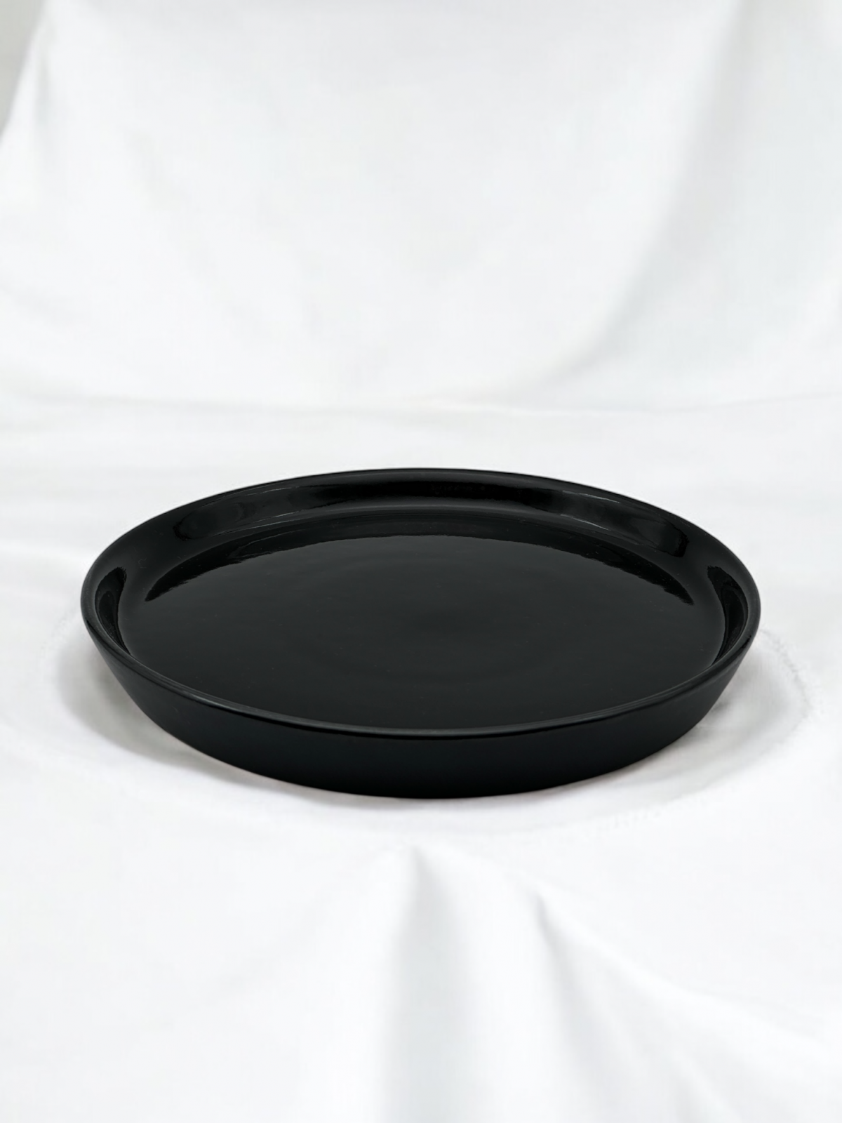 Farfurie Vulcano Mare 25cm Gresie Ceramica ( Negru lucios interior, Negru mat exterior) 4