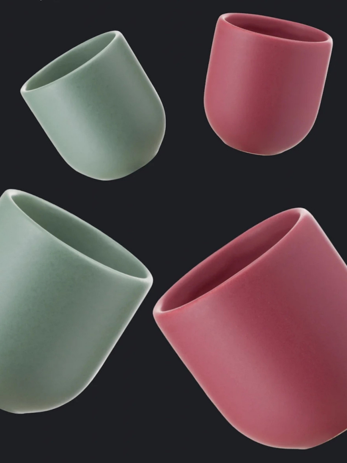 Set Cadou 4 Pahare Ceramica Novum Sarbatori (2 Pahare Rosii Mat 250ml, 2 Pahare Verzi Menta Mat 250ml) 2