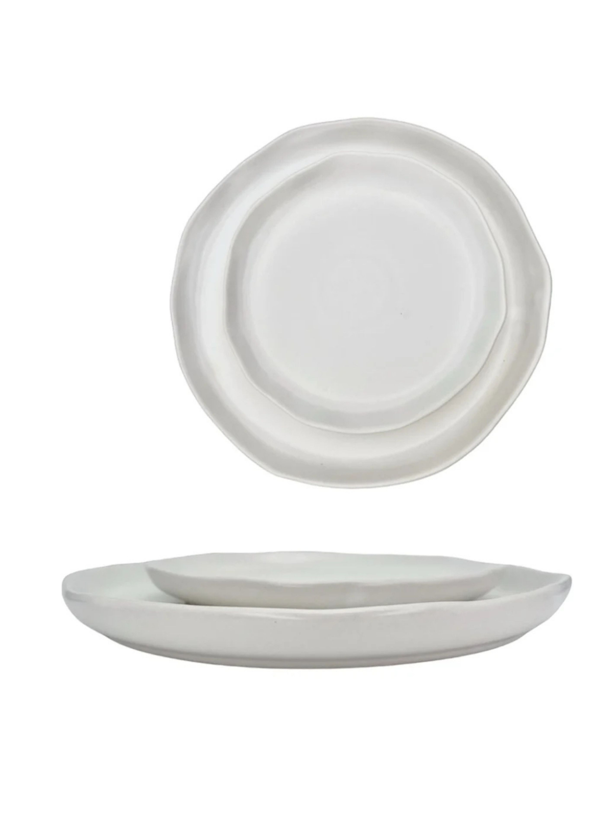 Farfurie Desert NOVUM alb mat Milk Foam 21cm (gresie ceramica glazurata manual)