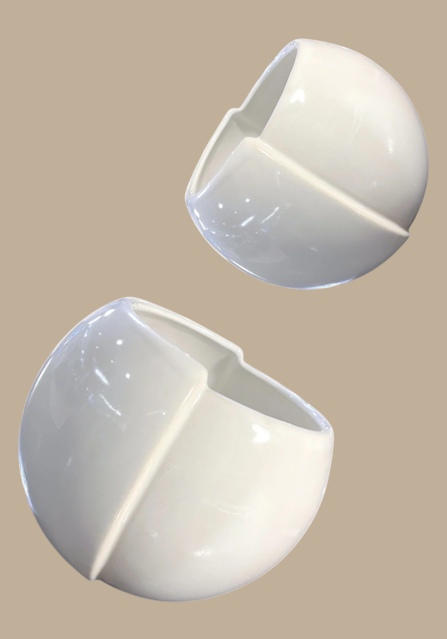 Vaza sau Ghiveci Alb Duo (17cm diametru, 14cm inaltime) 3