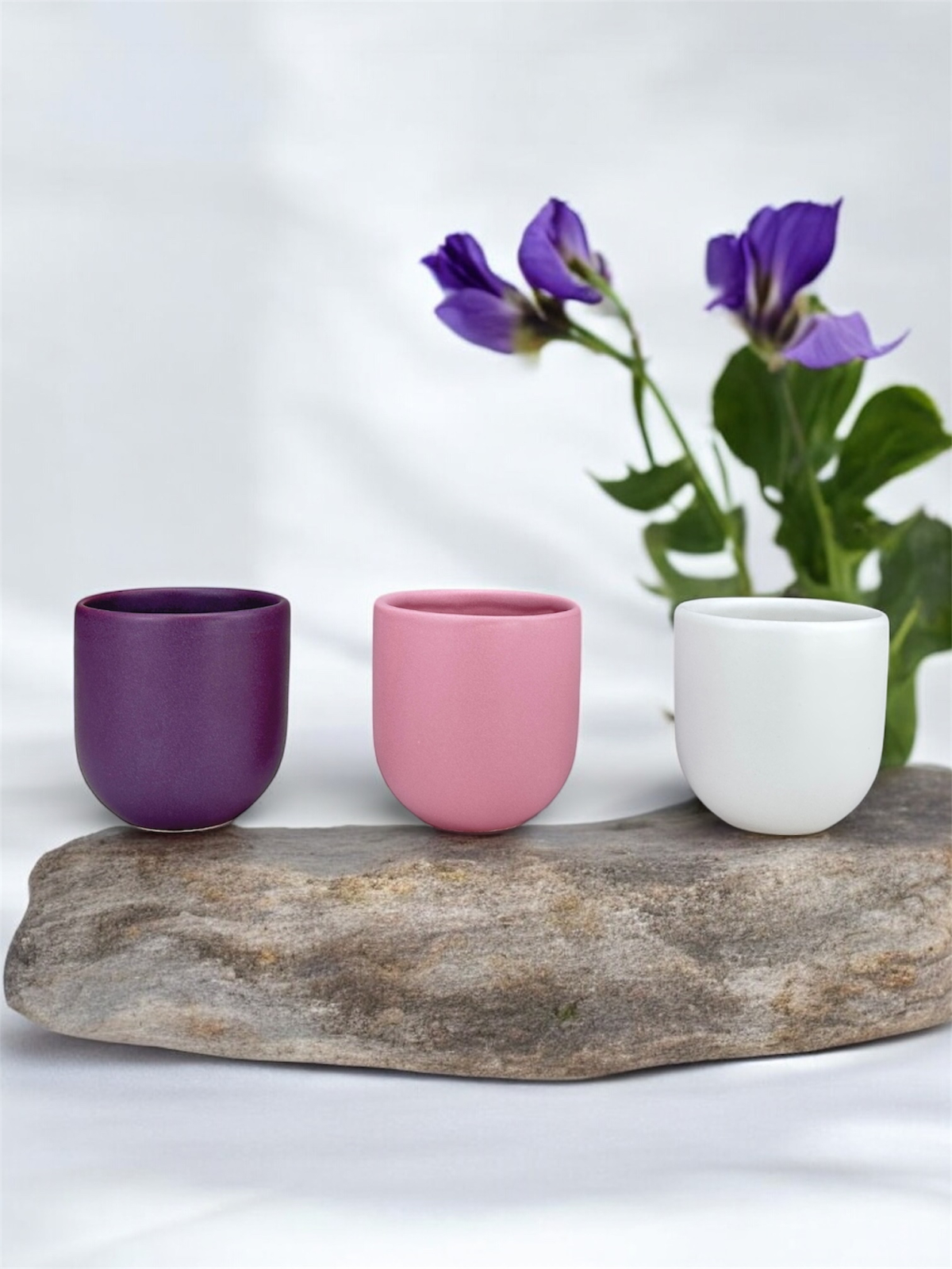 Set 3 cesti cafea Pahare Novum Trio Iris, glazura mata, 250ml 3