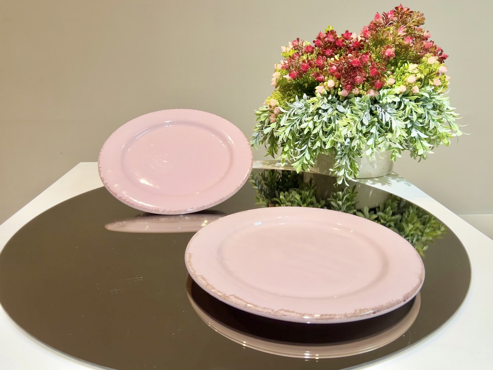 Platou Glaze Roz-Pal 30cm (glazura scurgere, lac ceramic protector) 4