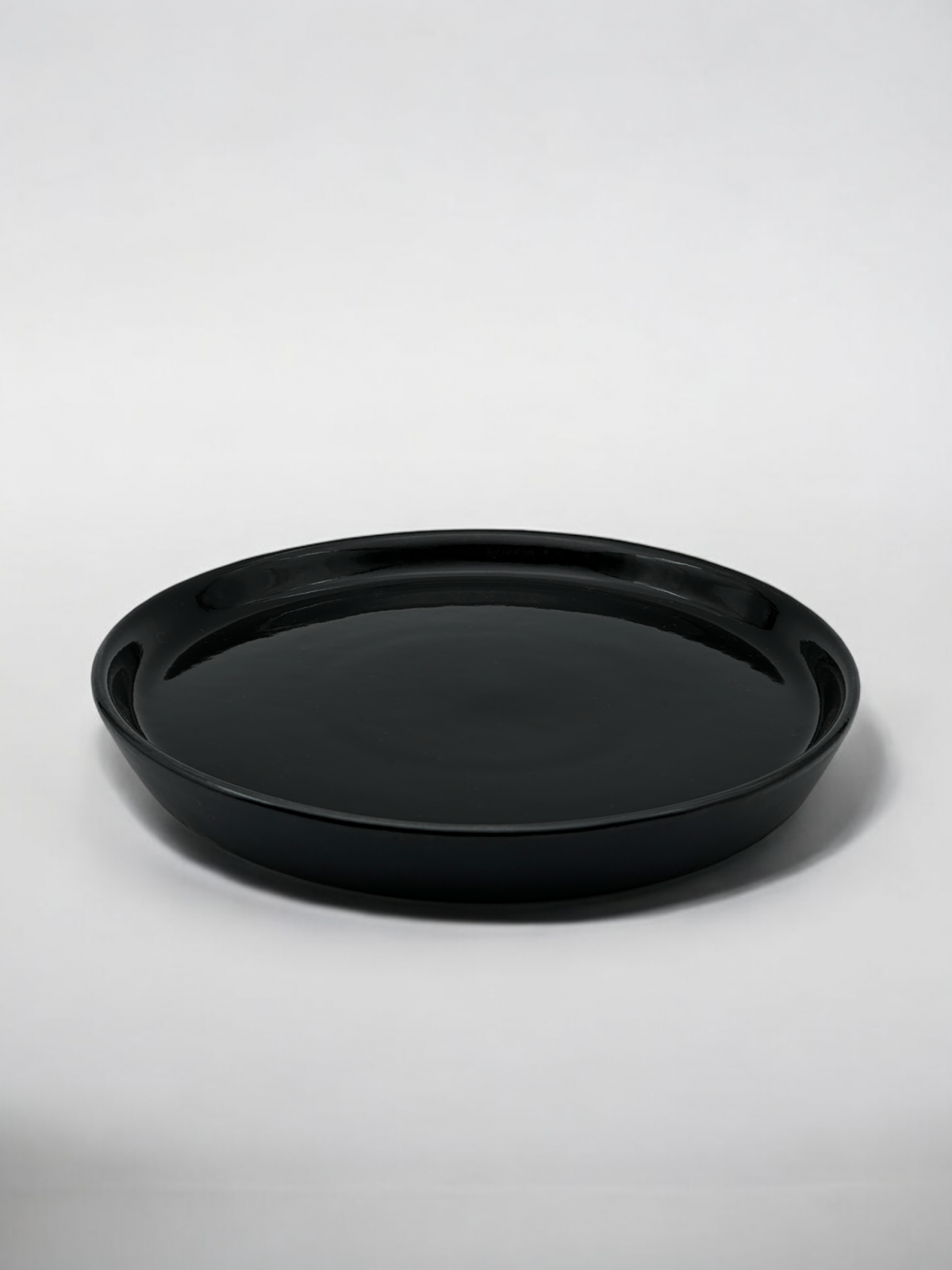 Farfurie Vulcano Mare 25cm Gresie Ceramica ( Negru lucios interior, Negru mat exterior) 3
