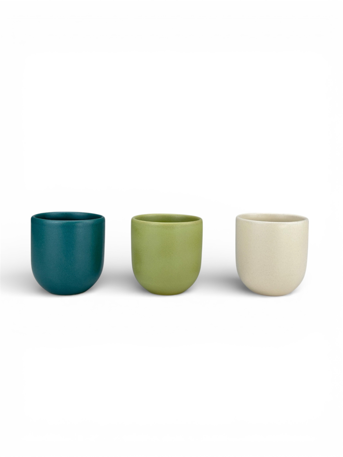 Set 3 cesti cafea Pahare Novum Trio Oasis, glazura mata, 250ml