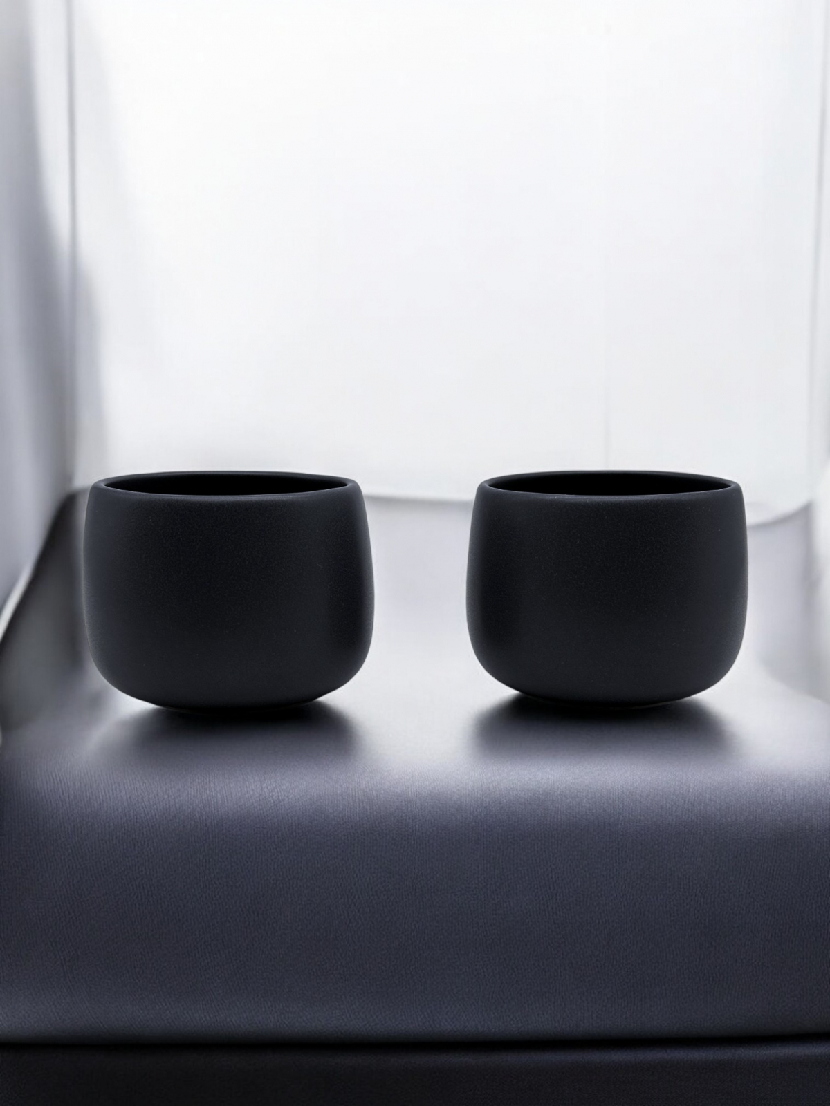 Set 2 Pahare Cafea NOVUM Vulcano Cappucino (Negru Carbon Mat 330ml) Flat White, Latte, Cappucino 3