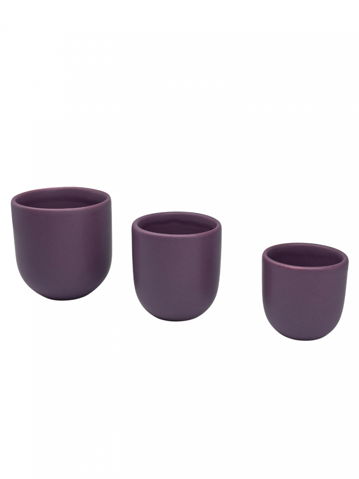 Set 3 Pahare Cafea NOVUM Velaris Purple Dynastia ,   250 ml, 150 ml, 80 ml (Mov Regal Mat) ,   Gresie Ceramica Glazurata Manual 2