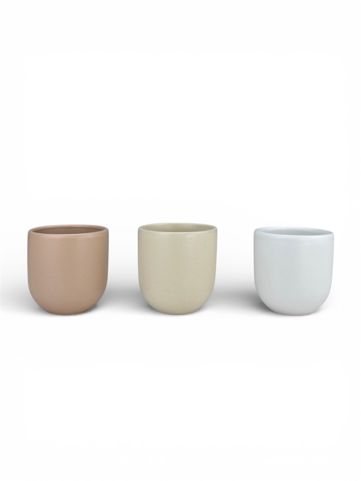 Set 3 cesti cafea Pahare Novum Trio Dune, glazura mata, 250ml