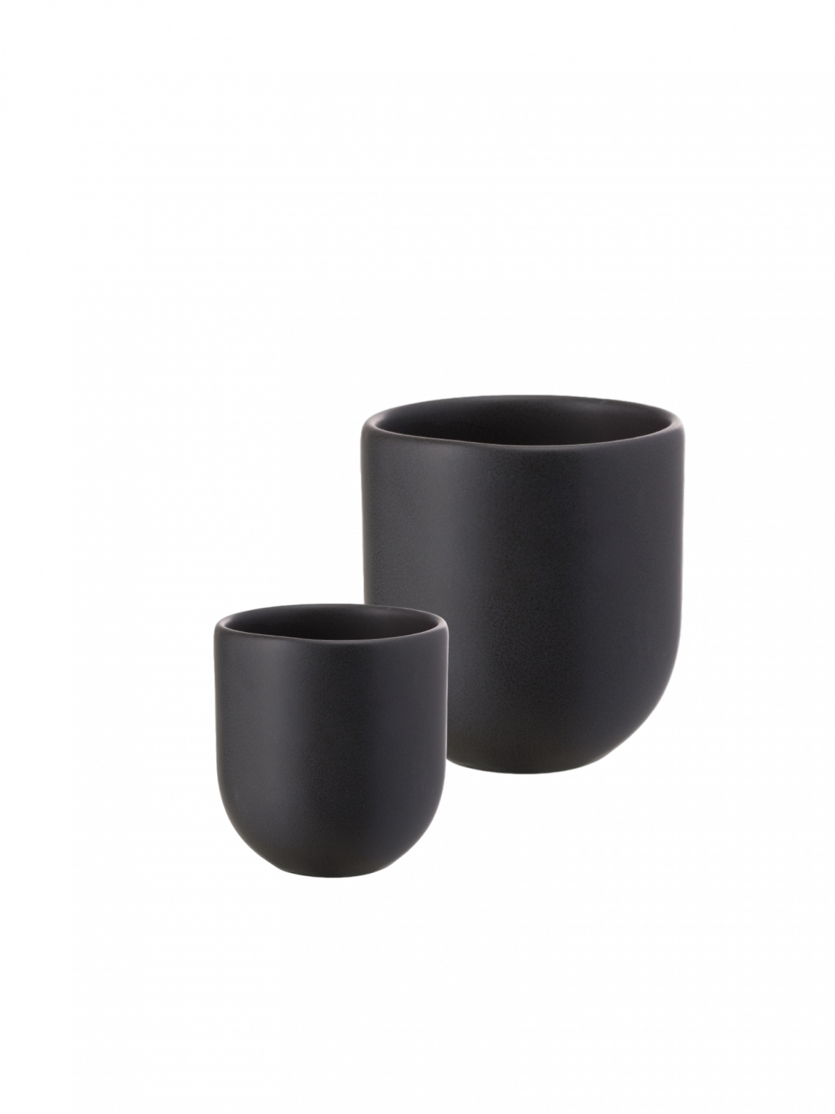 SET 2 PAHARE CAFEA VULCANO NEGRU CARBON MAT (1 PAHAR 250ML, 1 PAHAR 80ML) 3