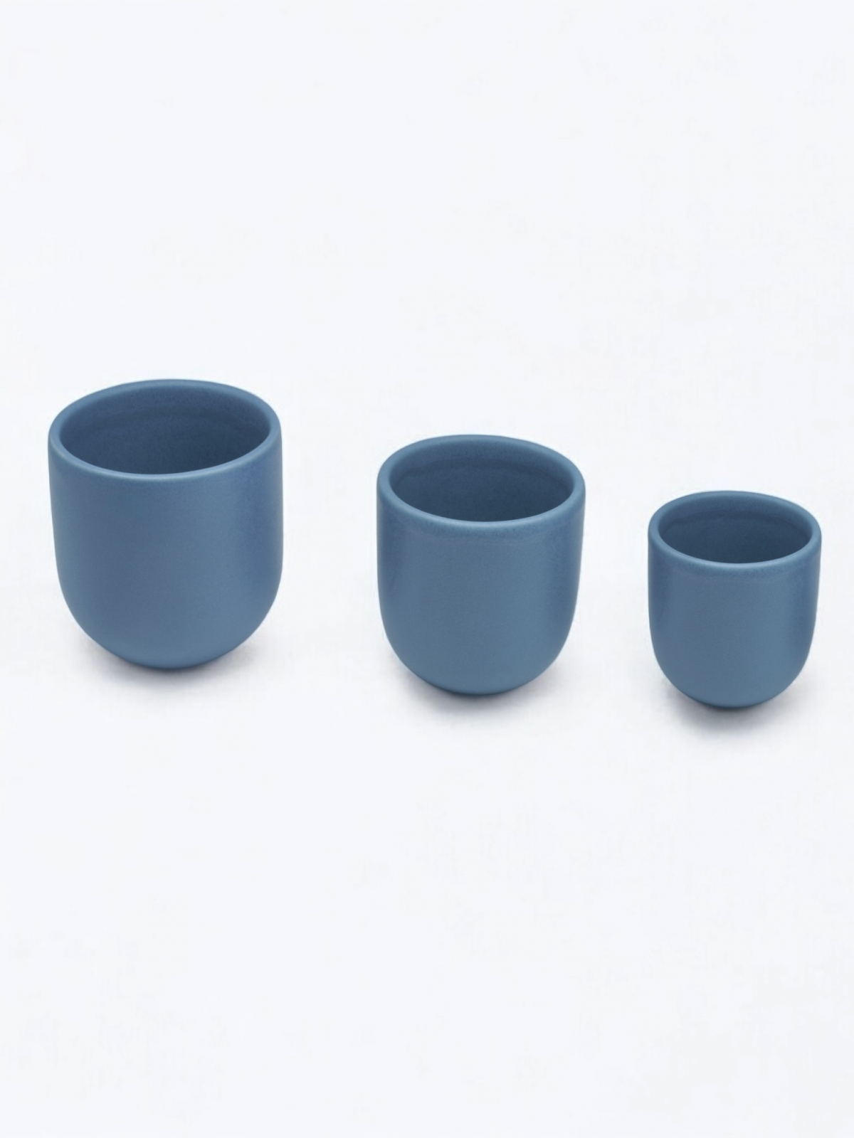 Set 3 Pahare Cafea NOVUM Velaris Blue Moon (Luna Albastra Mat) ,   250 ml, 150 ml, 80 ml ,   Gresie Ceramica Glazurata Manual 5