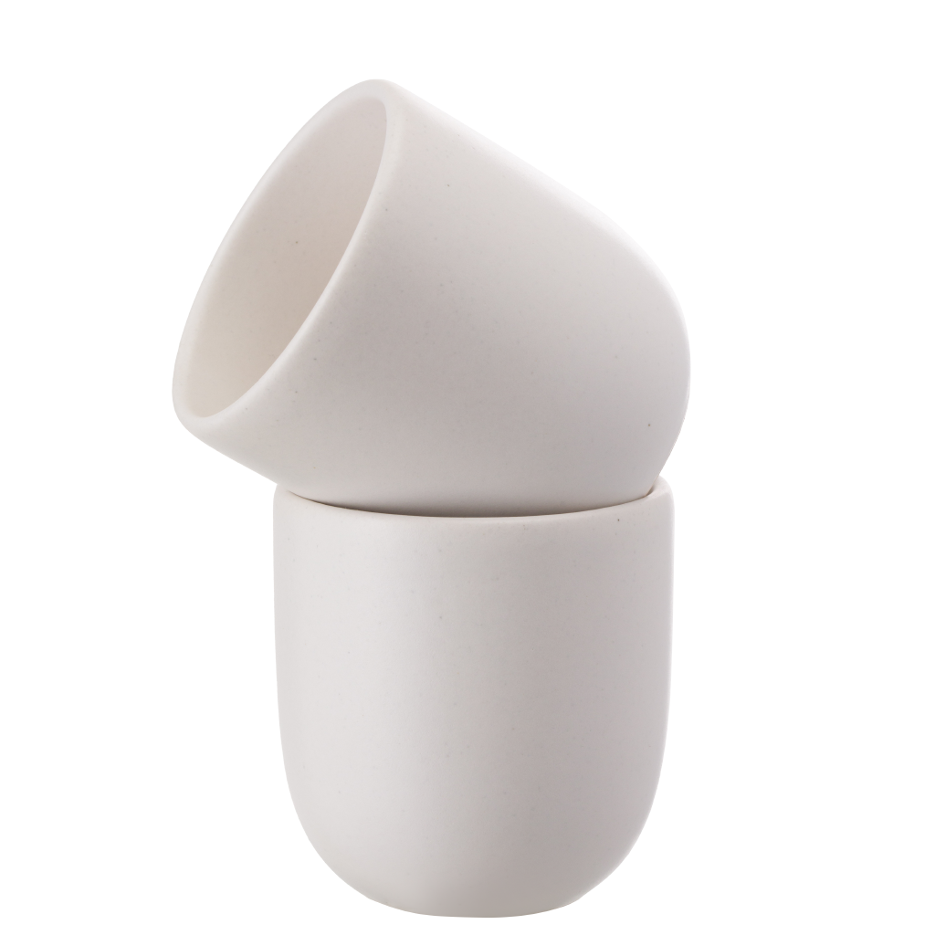Set 3 Pahare Cafea NOVUM,  Alb Mat (1 pahar 250ml, 1 pahar 150ml, 1 pahar 75ml) 2