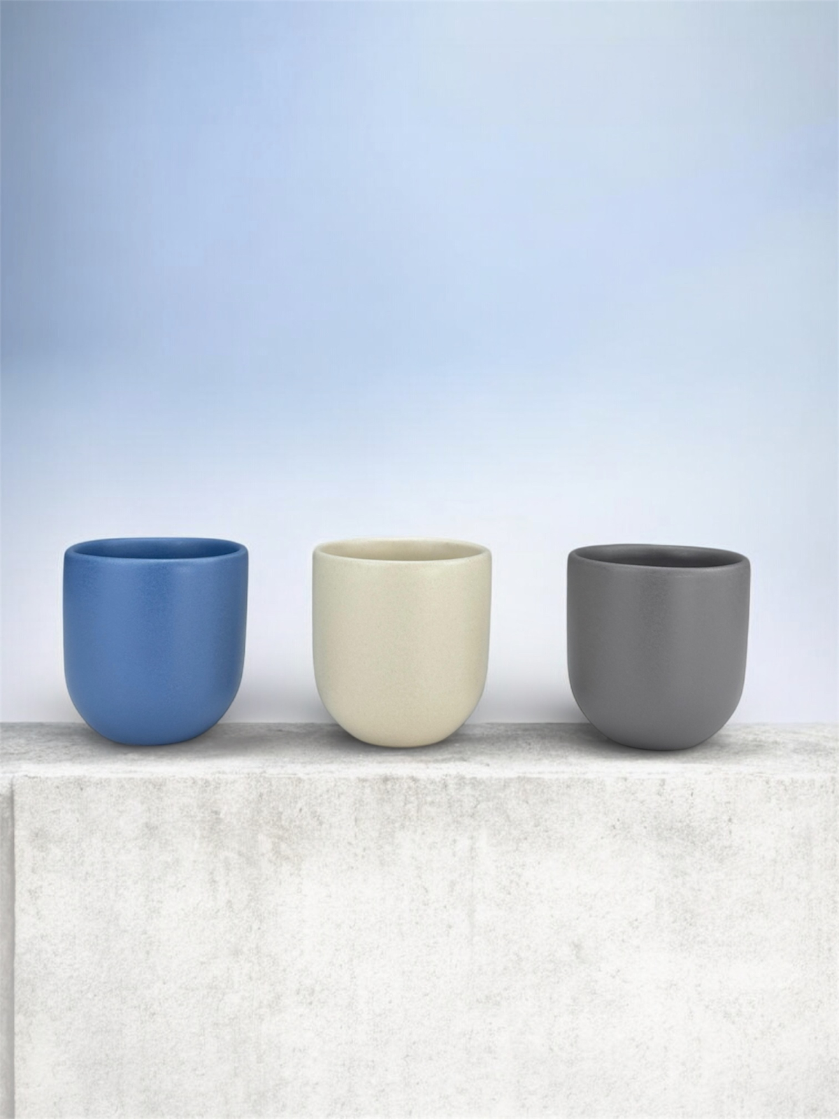 Set 3 cesti cafea Pahare Novum Trio Aurora, glazura mata, 250ml 2