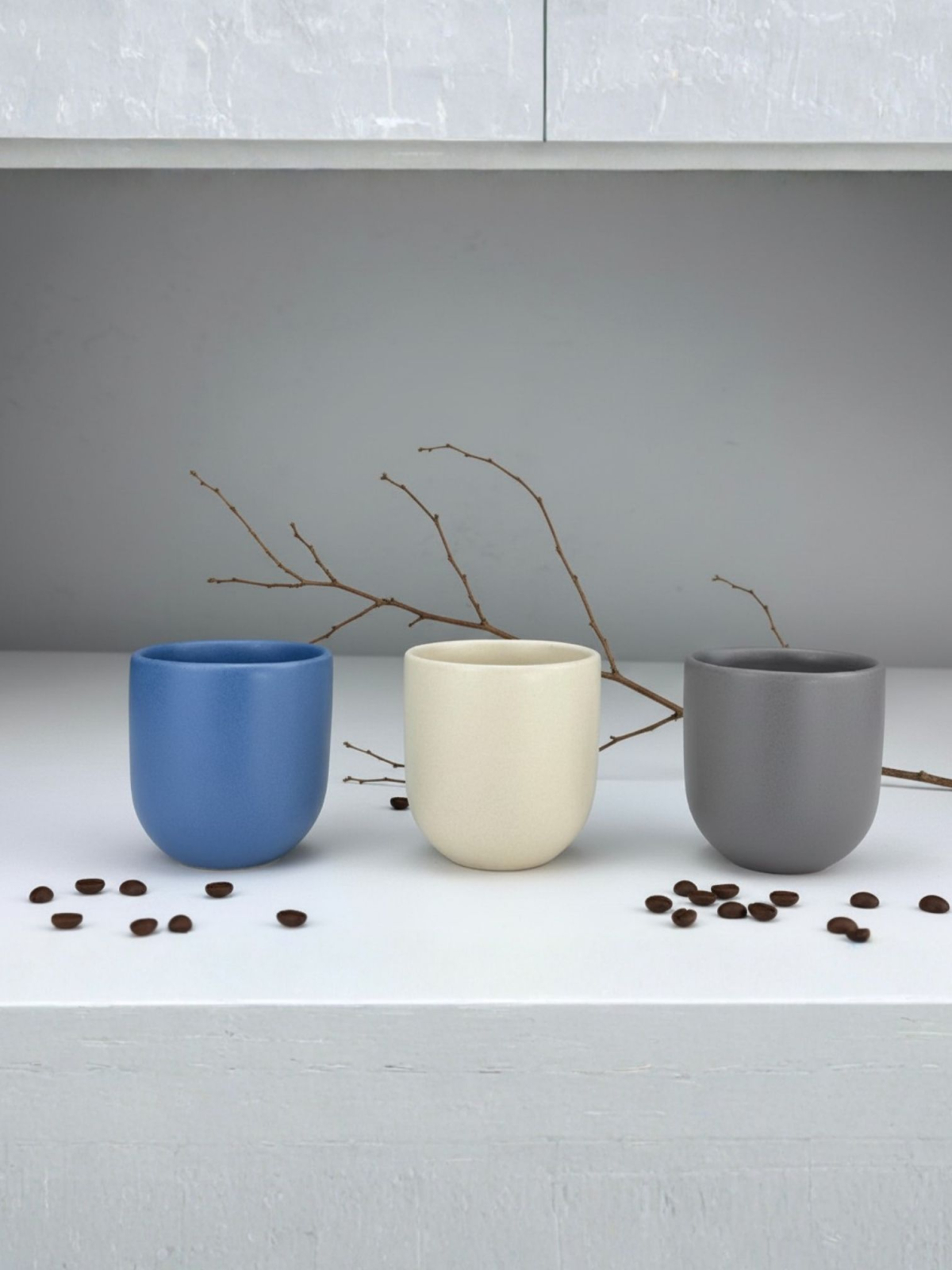 Set 3 cesti cafea Pahare Novum Trio Aurora, glazura mata, 250ml 4