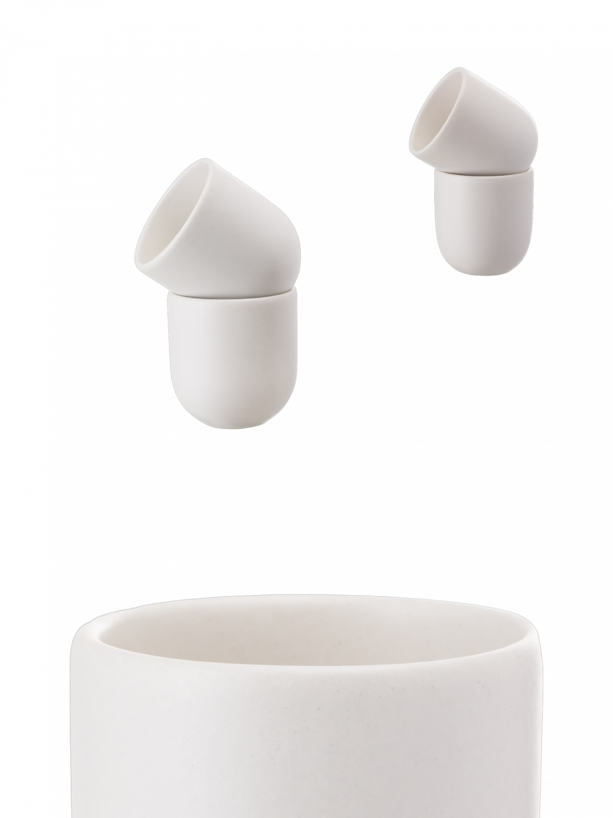 SET 2 PAHARE CAFEA NOVUM ALB MAT (1 PAHAR 150ML, 1 PAHAR 80ML) 4