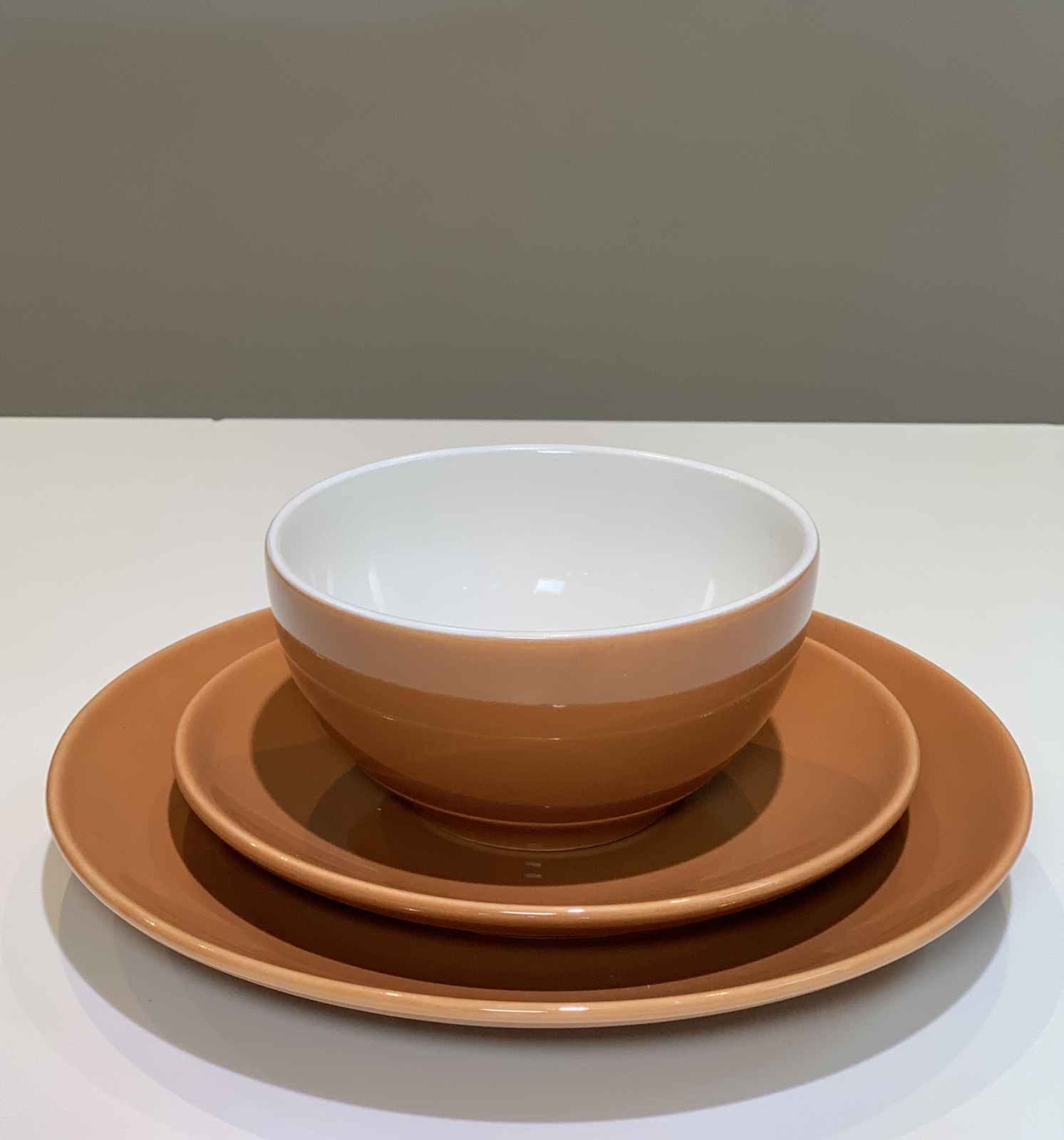 Set 3 Piese HOME Caramiziu ( Farfurie 26 cm, Farfurie 20 cm, Bol 16 cm 450 ml ) 3