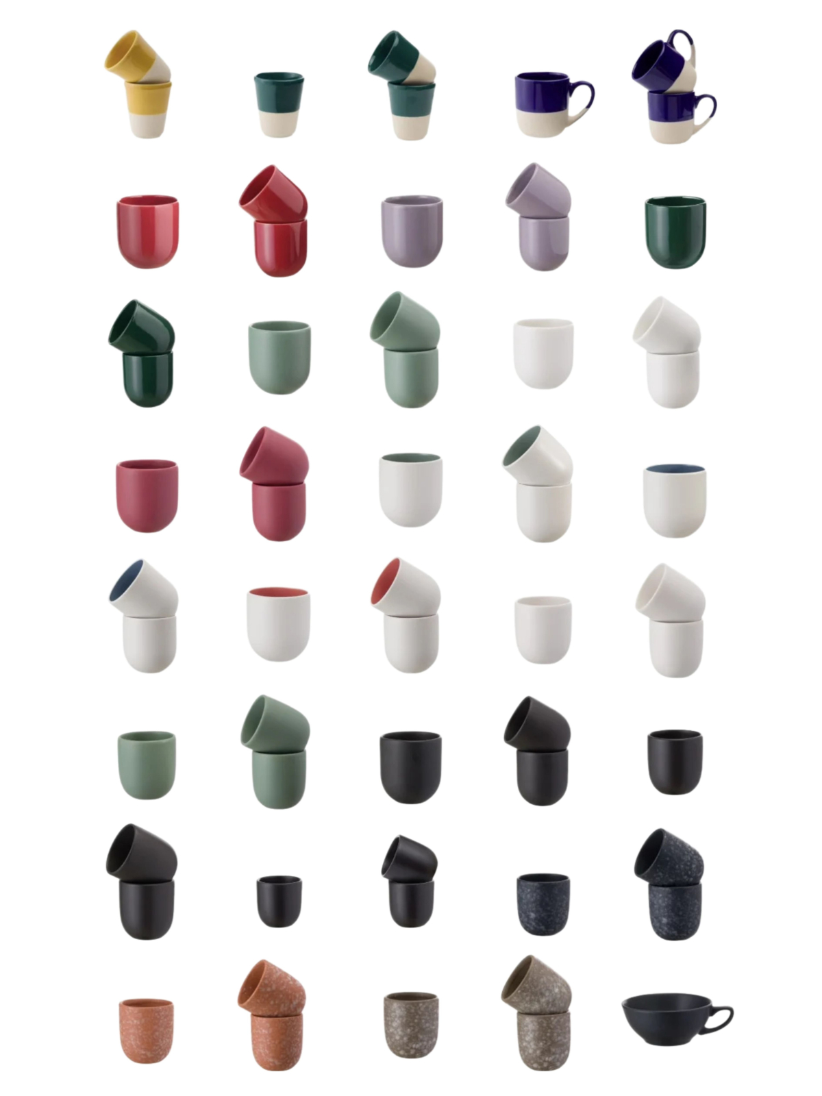 Set 3 Pahare Cafea NOVUM,  Alb Mat (1 pahar 250ml, 1 pahar 150ml, 1 pahar 75ml) 5