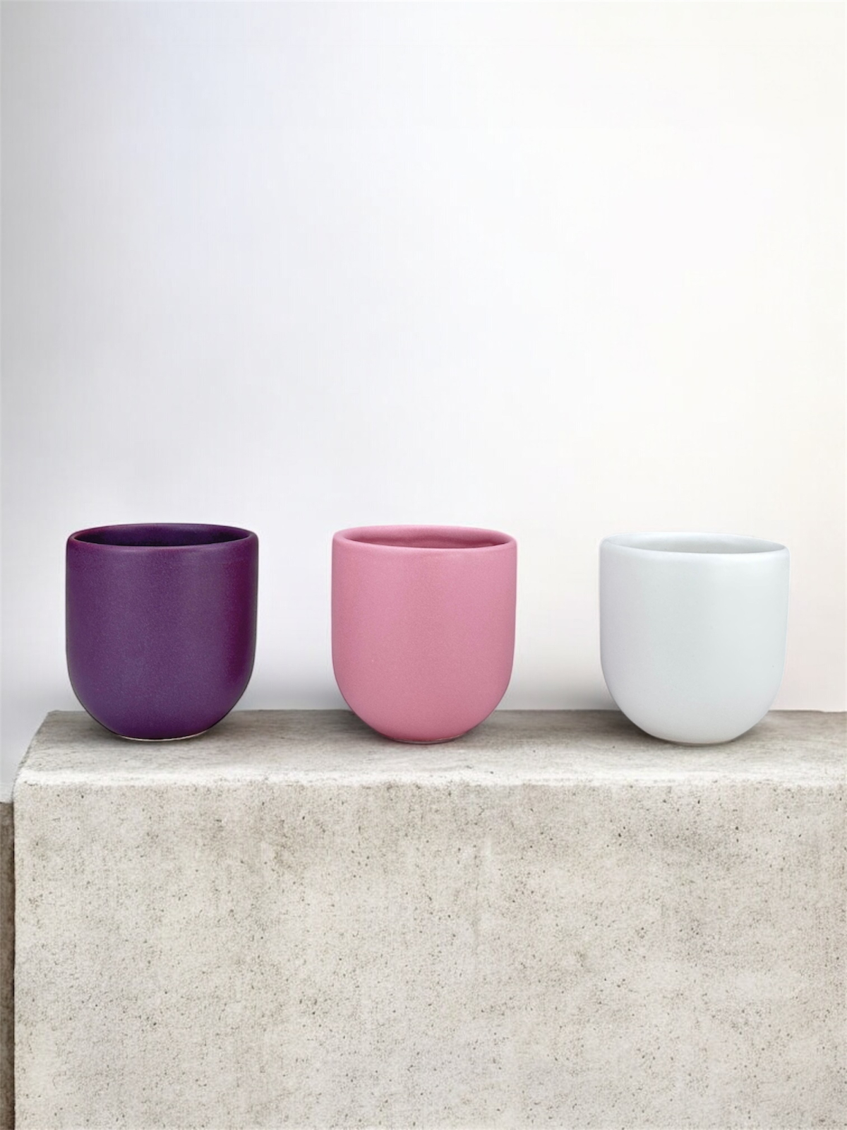Set 3 cesti cafea Pahare Novum Trio Iris, glazura mata, 250ml 2