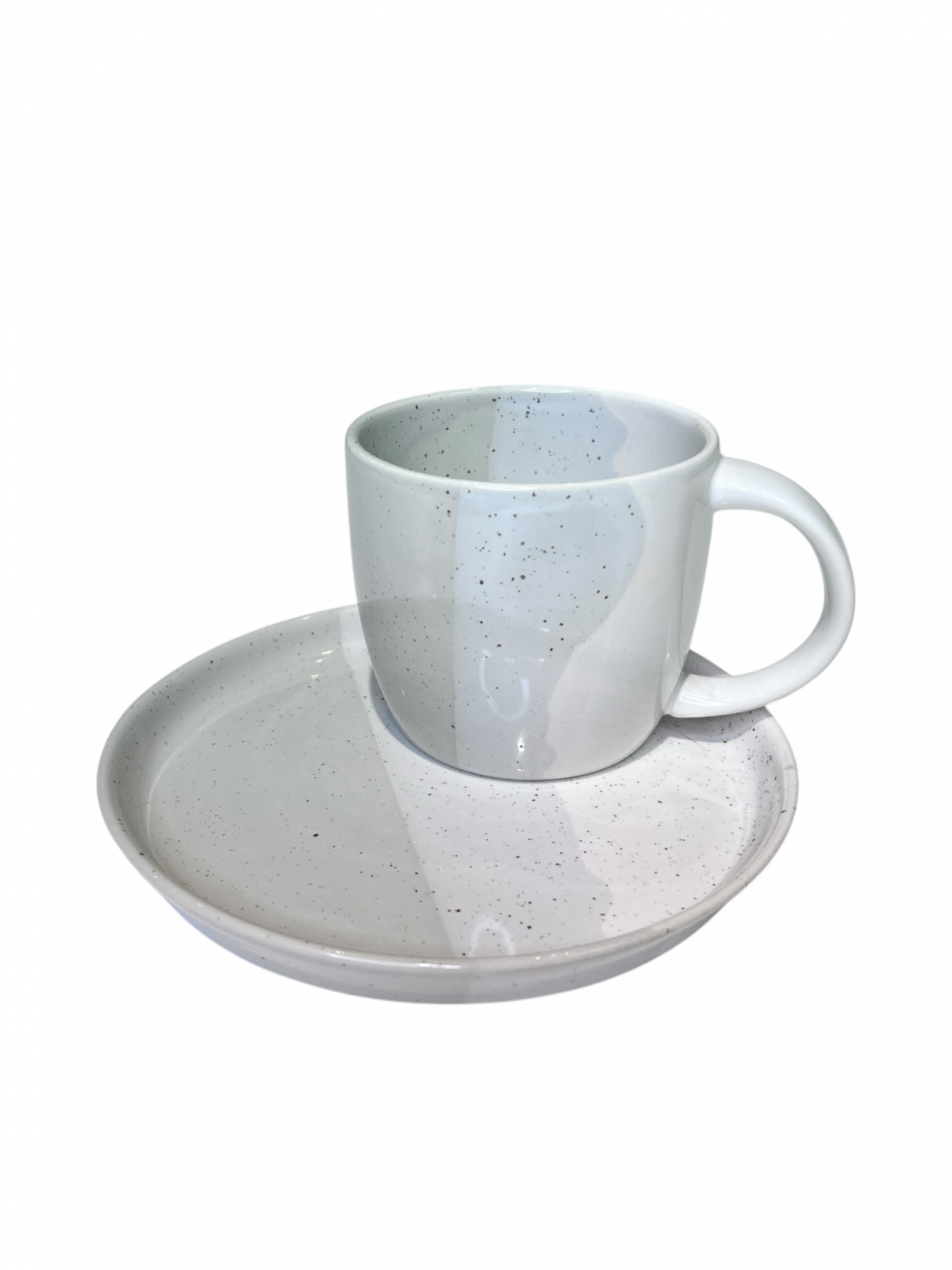 Set Cafea Cana si Farfurie Artizan Gri (1 cana 450ml, 1 farfurie 20cm)