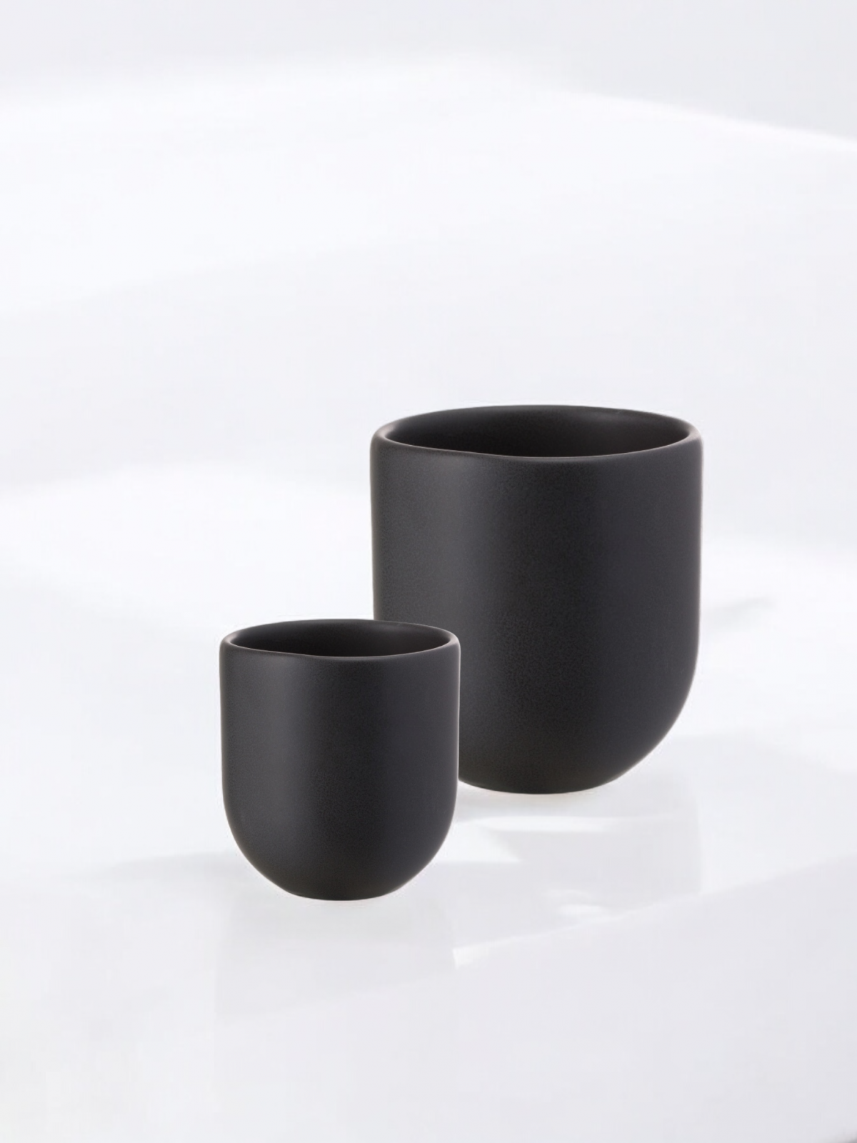 SET 2 PAHARE CAFEA VULCANO NEGRU CARBON MAT (1 PAHAR 250ML, 1 PAHAR 80ML) 2