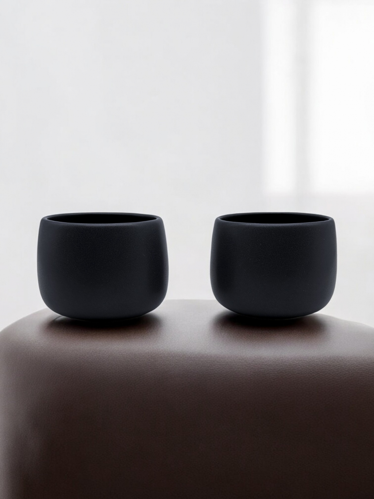 Set 2 Pahare Cafea NOVUM Vulcano Cappucino (Negru Carbon Mat 330ml) Flat White, Latte, Cappucino 4