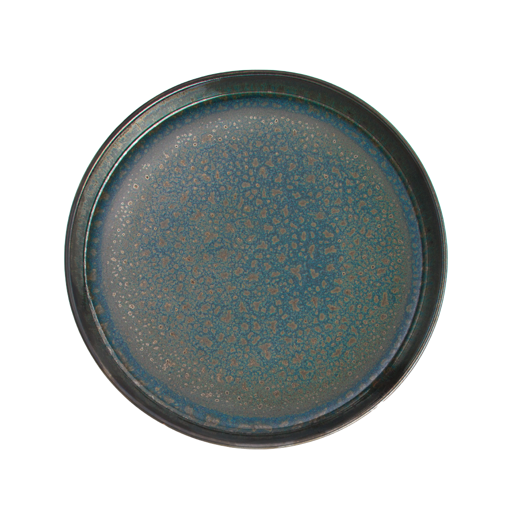 Set 108 Piese Verometal Glazura Albastru Verde Metalic Bronz Metalic Gri, Mat Argintiu ( Farfurie 25 cm, Farfurie 20 cm si Bol 450 ml ) 3
