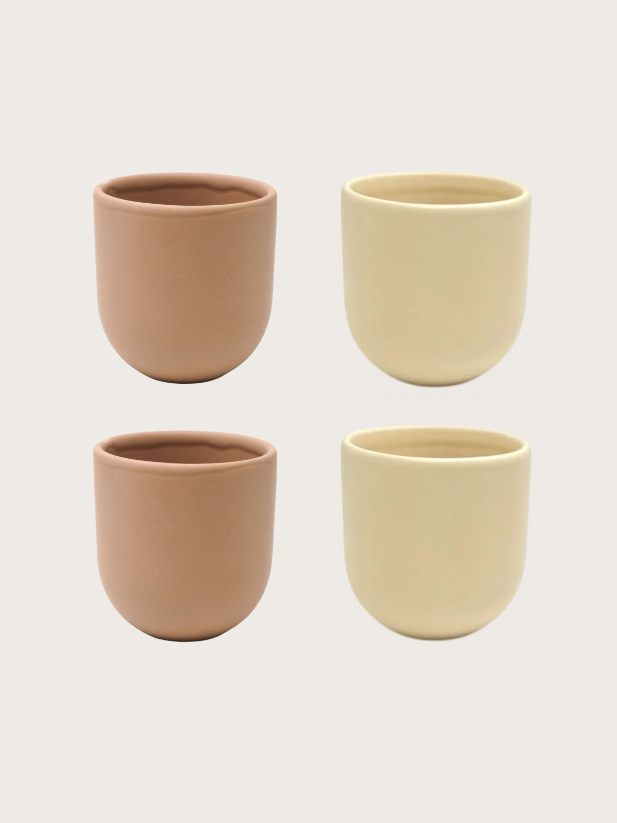 Set 4 Pahare Cafea Novum Margo Vanilie (2 pahare 80ml, 2 pahare 250ml)