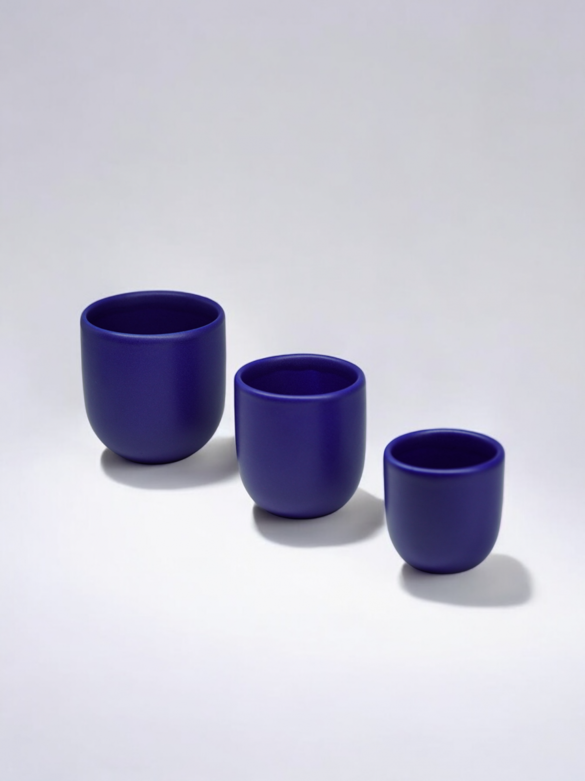 Pahar Cafea NOVUM Velaris Cobalt Blue 250 ml (Albastru Cobalt Regal) Gresie Ceramica Glazurata Manual ,   Textura Mata de Lux 2