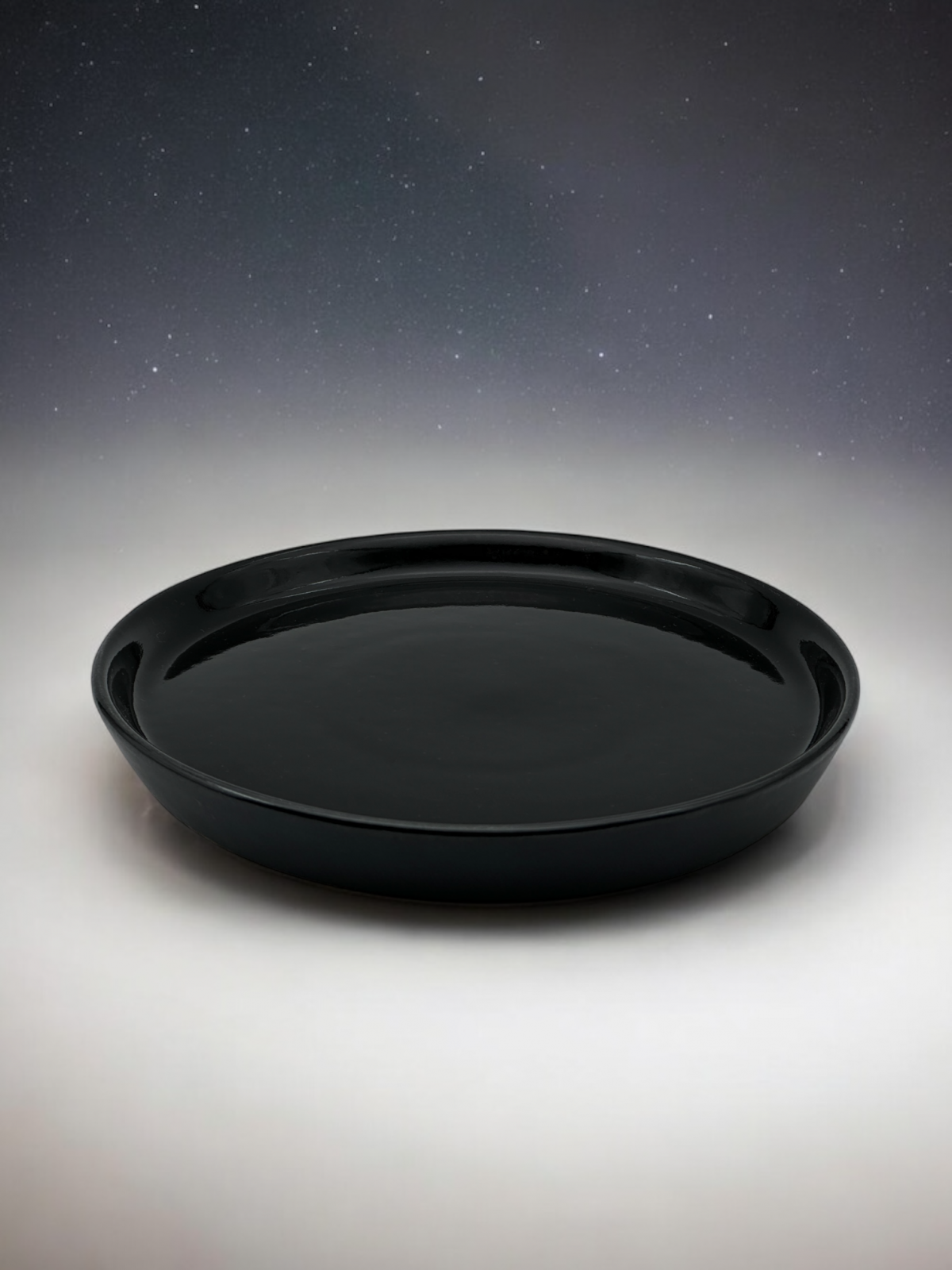 Farfurie Vulcano Mare 25cm Gresie Ceramica ( Negru lucios interior, Negru mat exterior) 5