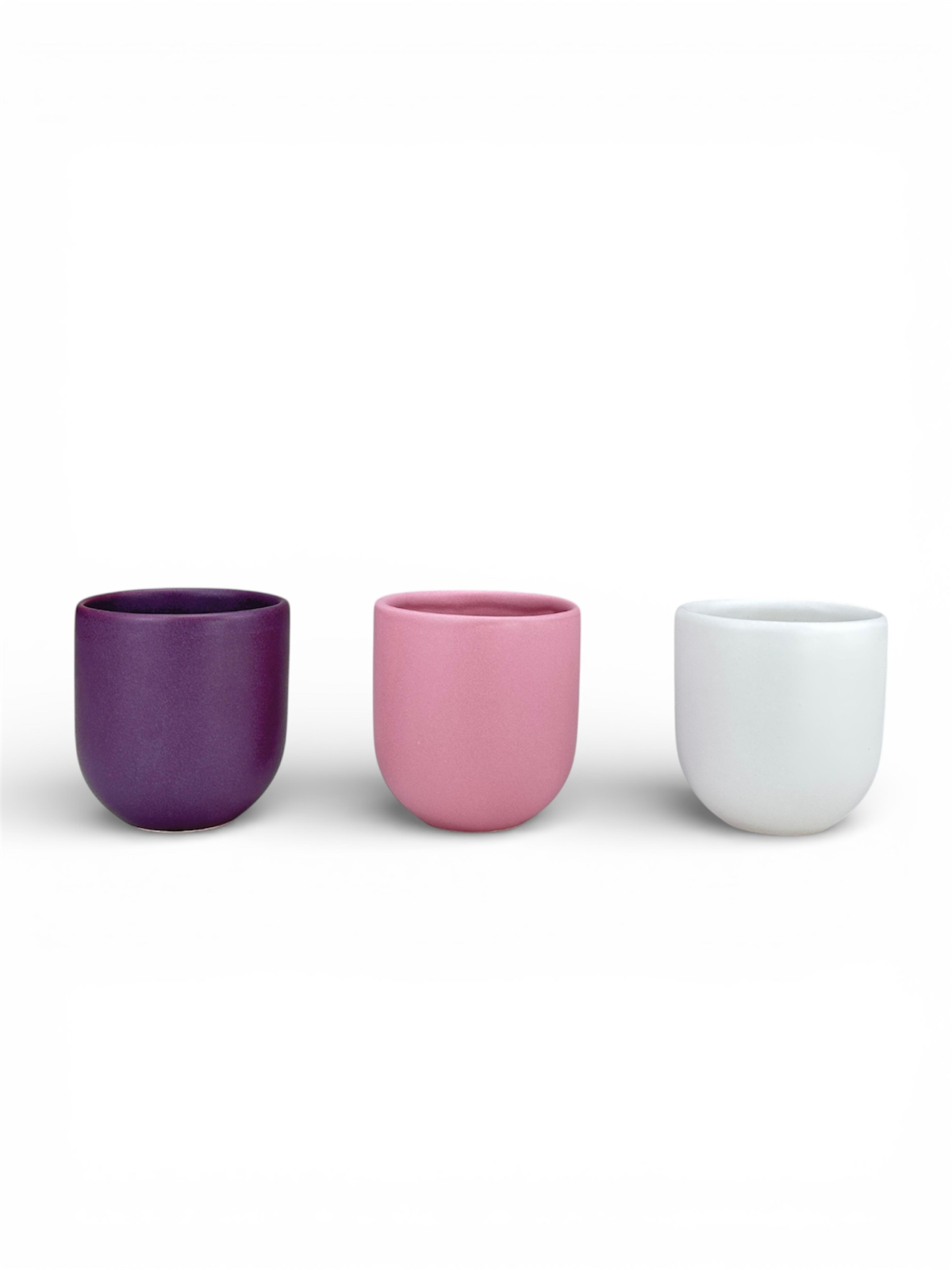 Set 3 cesti cafea Pahare Novum Trio Iris, glazura mata, 250ml