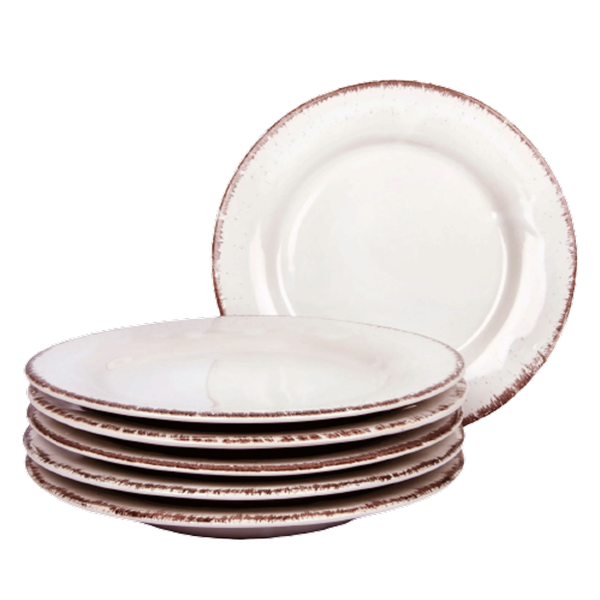 Set 6 Farfurii Glaze Alb-Lapte 22cm