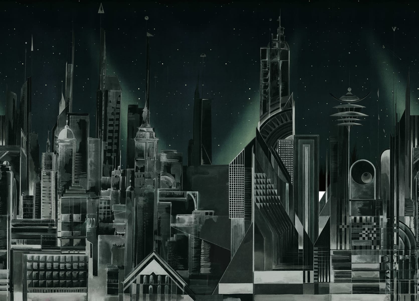 Sci-Fi Town, Green, Rebel Walls
