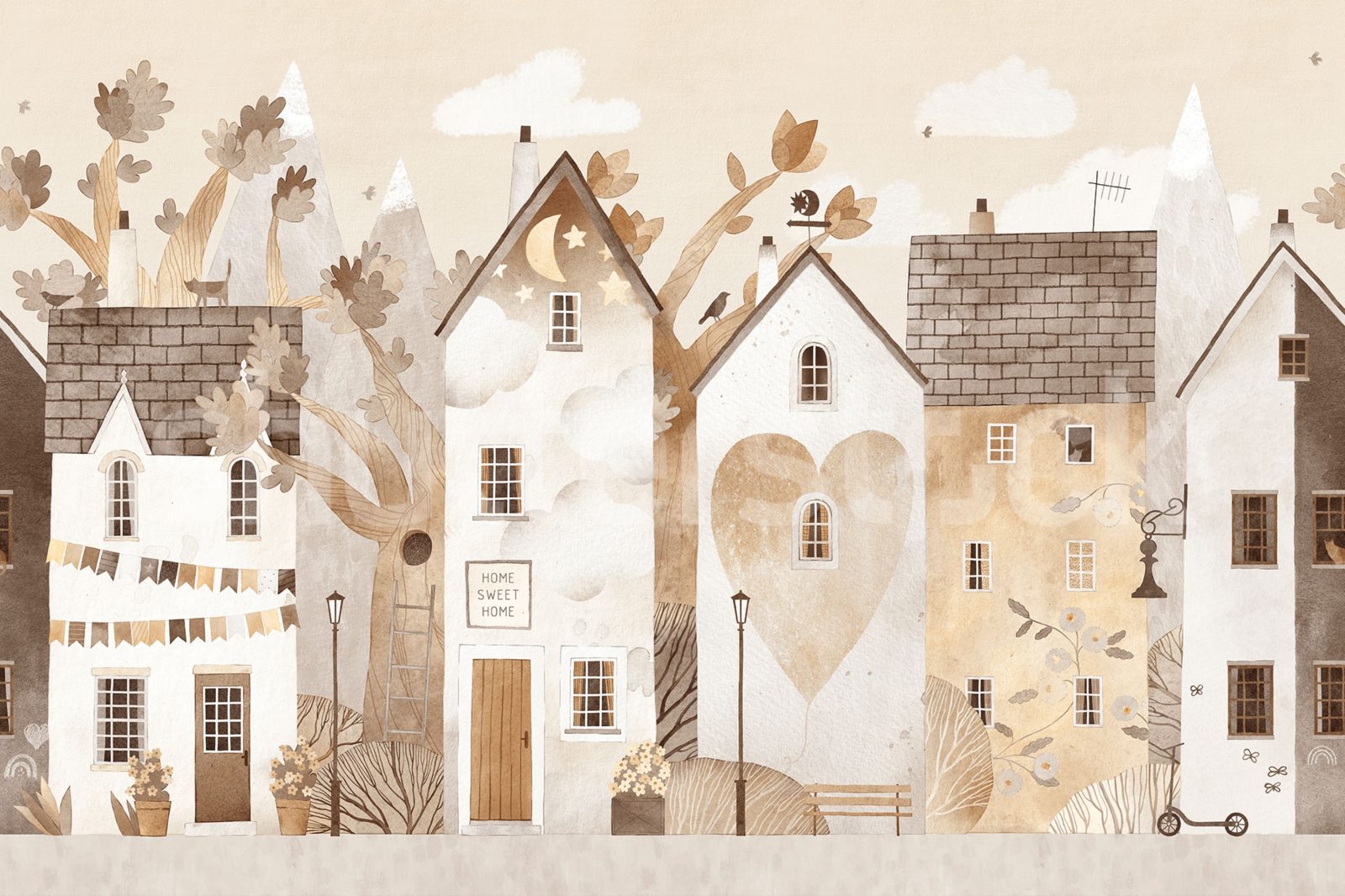 Cute Village, Autumn, Rebel Walls