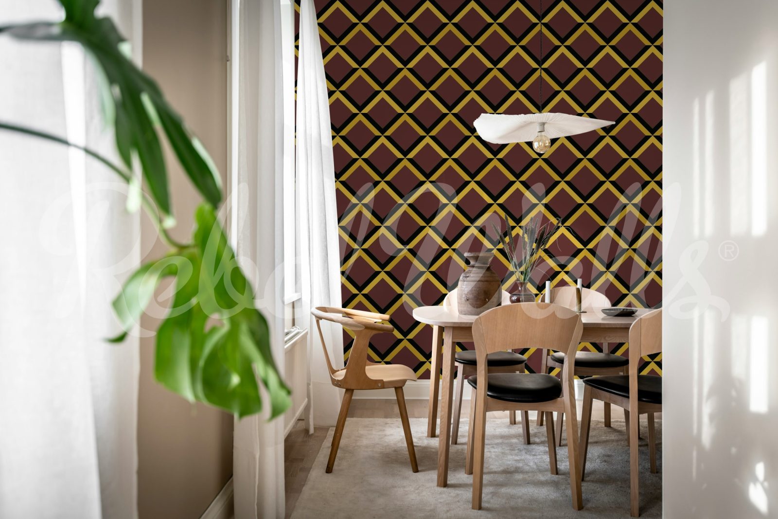Lattice, Burgundy, Rebel Walls 3
