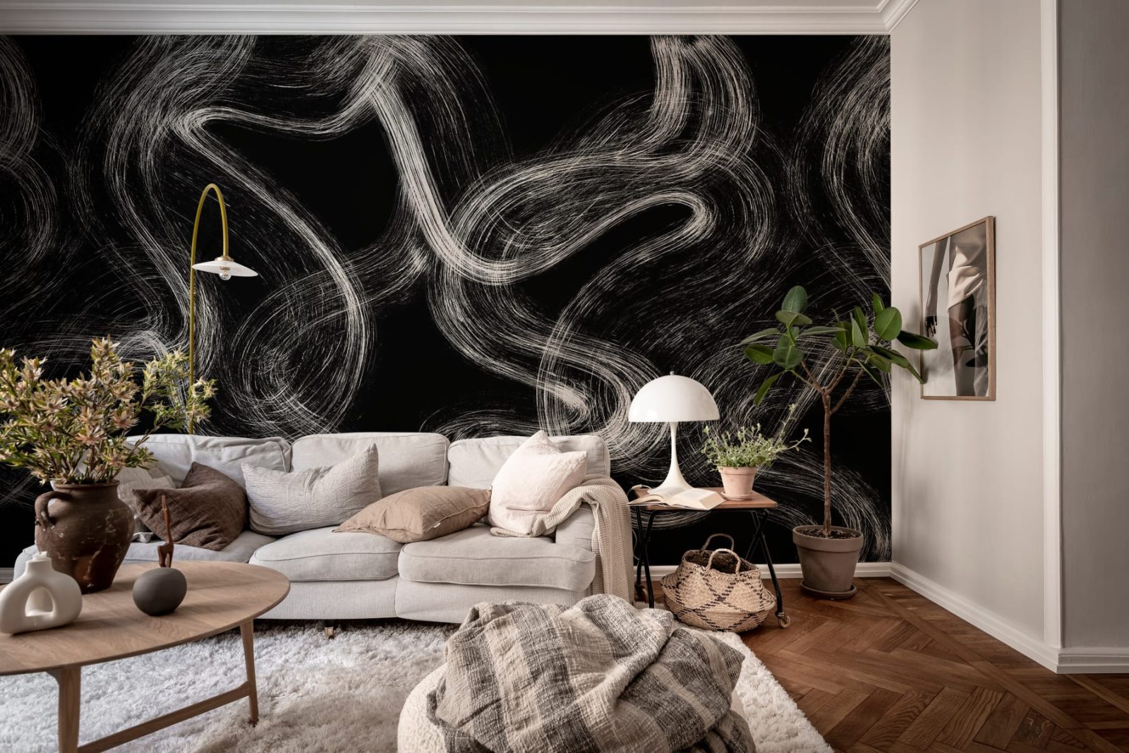Blurry Stripes, Black, Rebel Walls 3