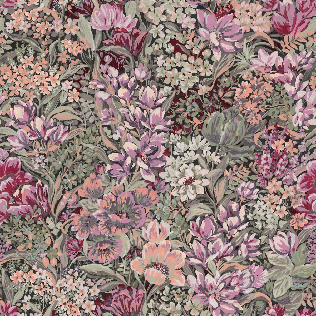 Floral Garden, Red, Rebel Walls