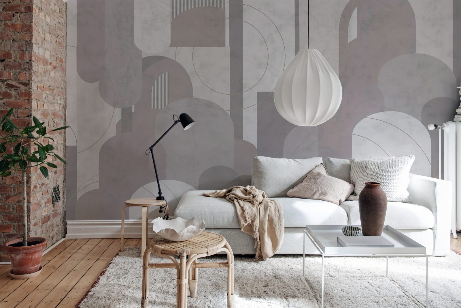 Lovely Arches, Gray, Rebel Walls 3