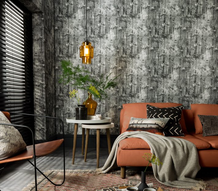 Glade, Jet Black Luxury Tree, 1838 Wallcoverings, 5.3mp / rola 2