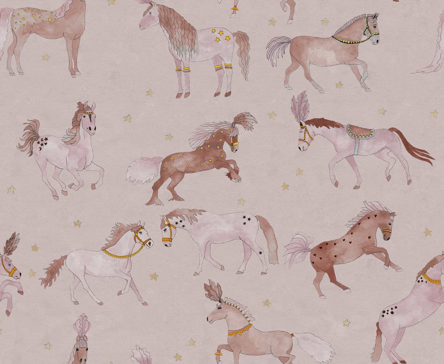 Circus Horses, Soft Pink, Rebel Walls