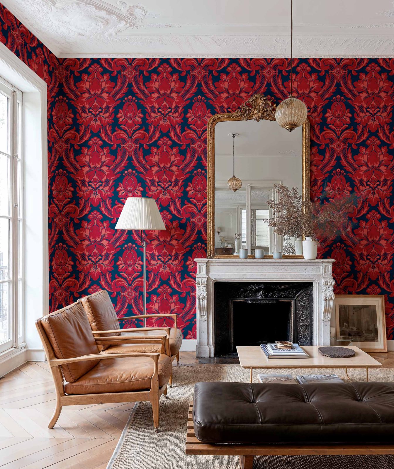 Venetian Damask, Vermilion, Coordonne, 5mp / rola 2