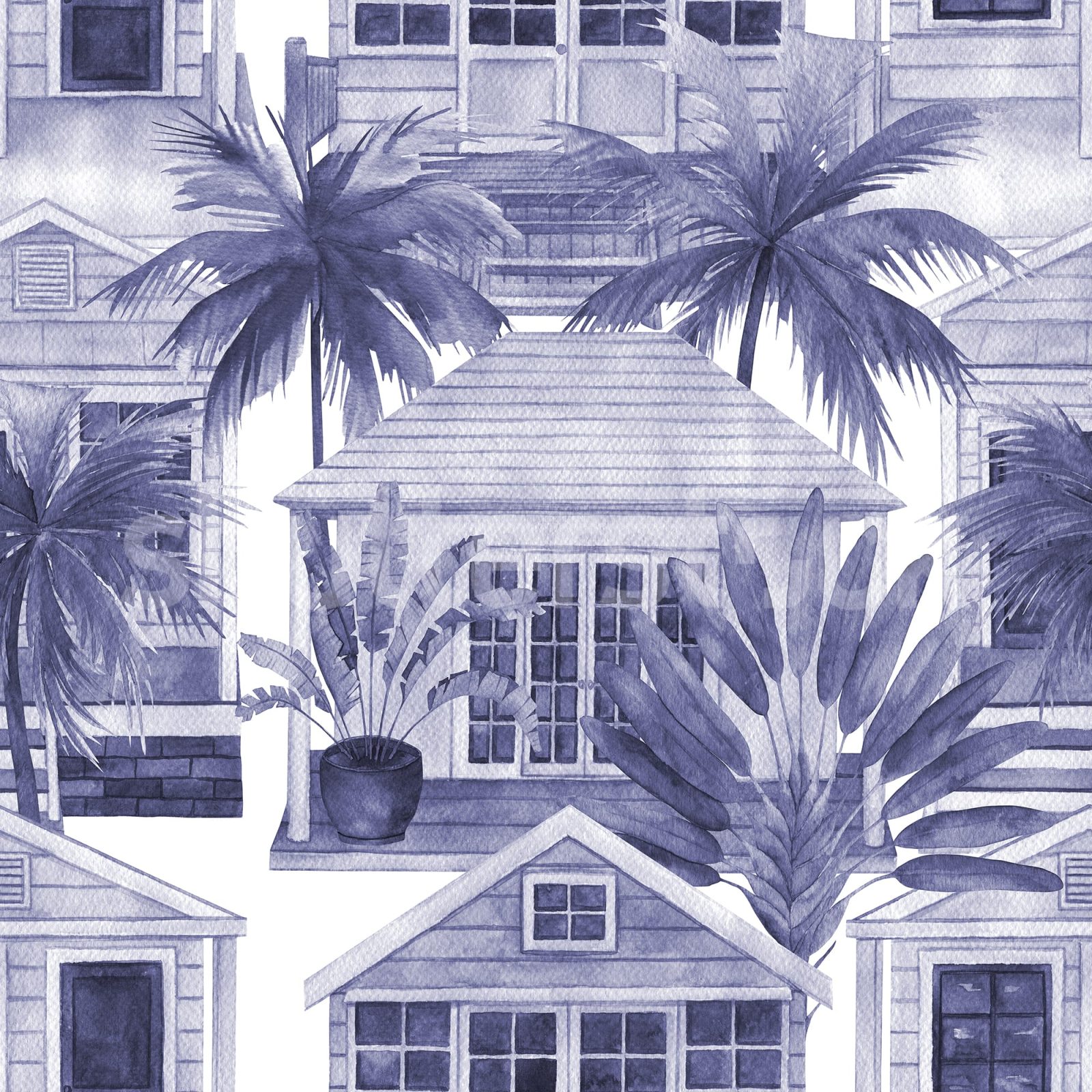 Palm Residence, Blue, Rebel Walls
