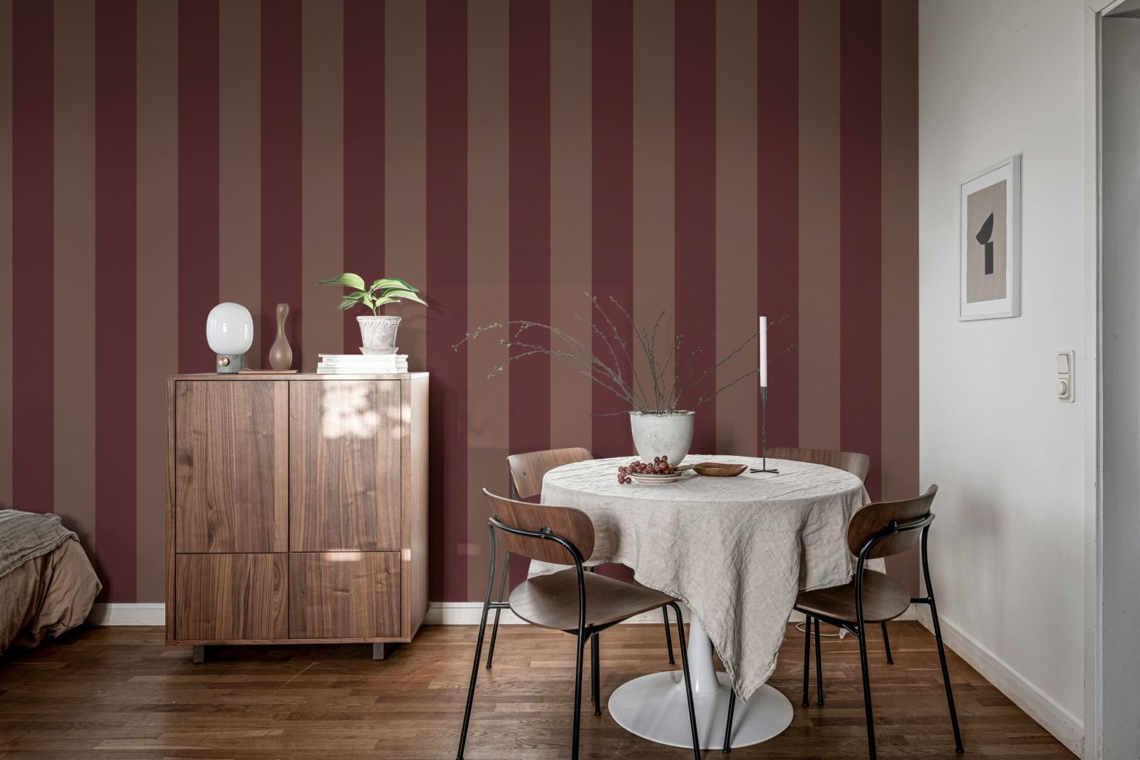 Bold Stripes, Burgundy, Rebel Walls 3