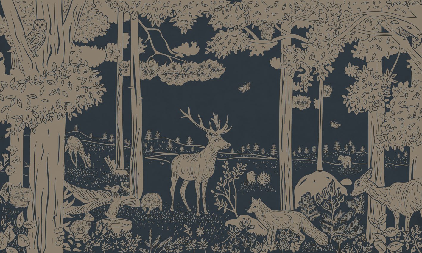 Monochrome Forest - Blue Vintage, Kikki Belle