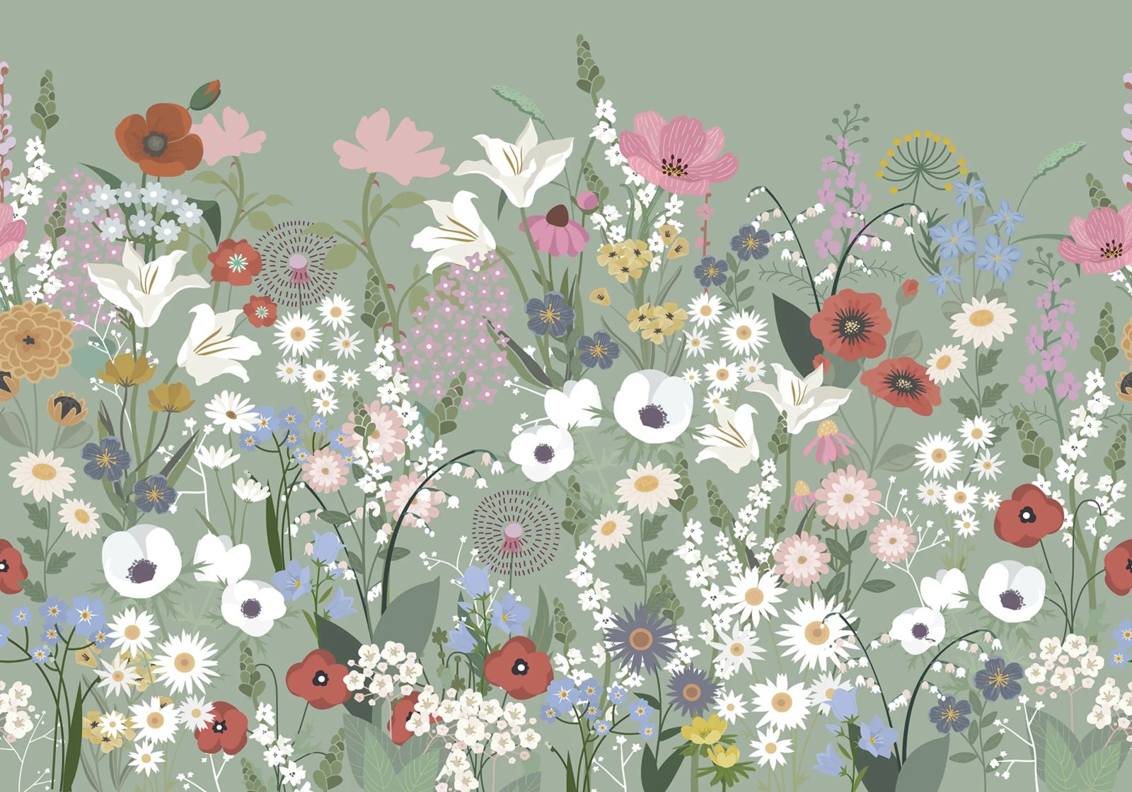 Playful Meadow, Green, Rebel Walls