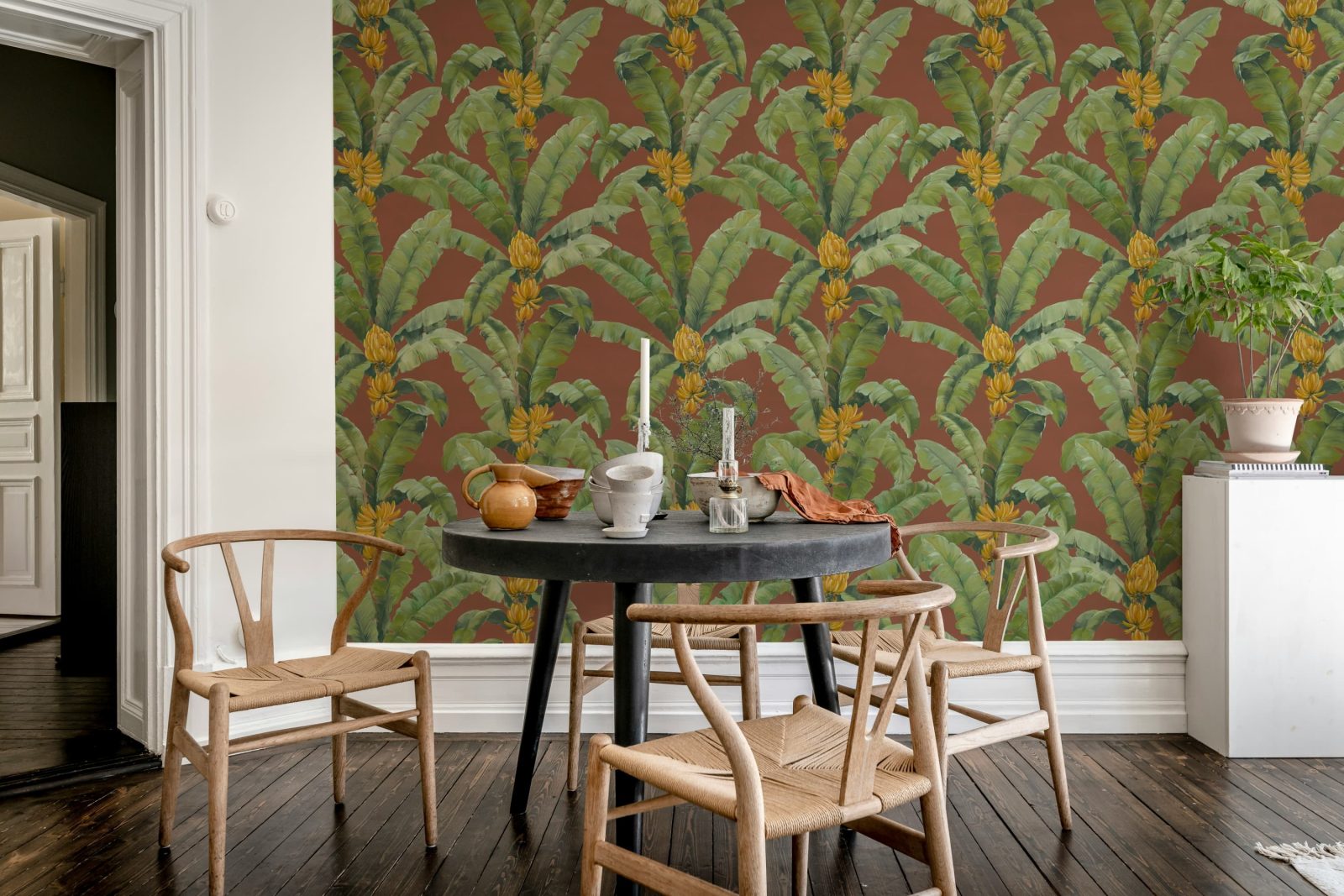 Banana Leaf, Burgundy, Rebel Walls 3