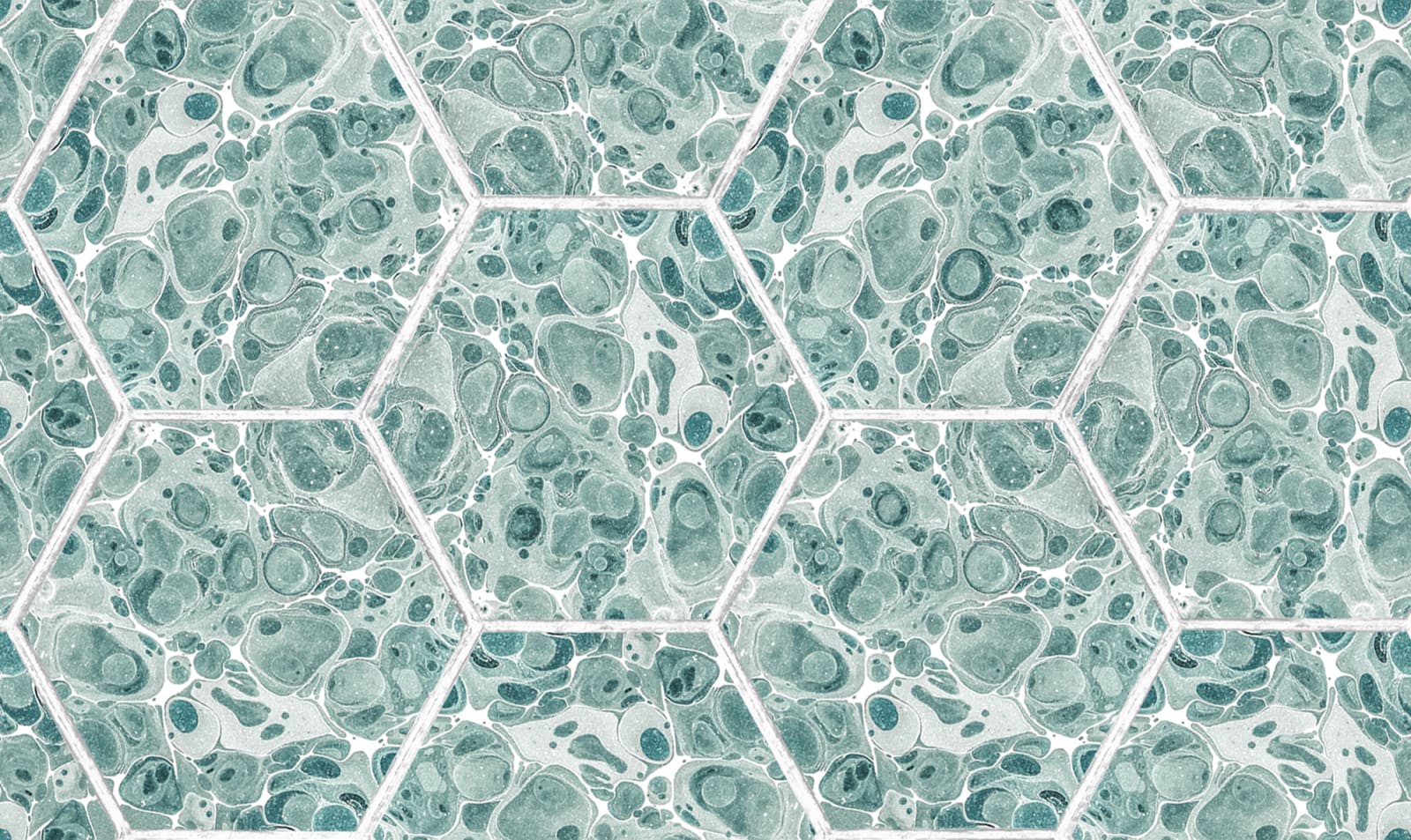 Marbled Hexagon Tiles, Green, Rebel Walls, 5 mp / rola