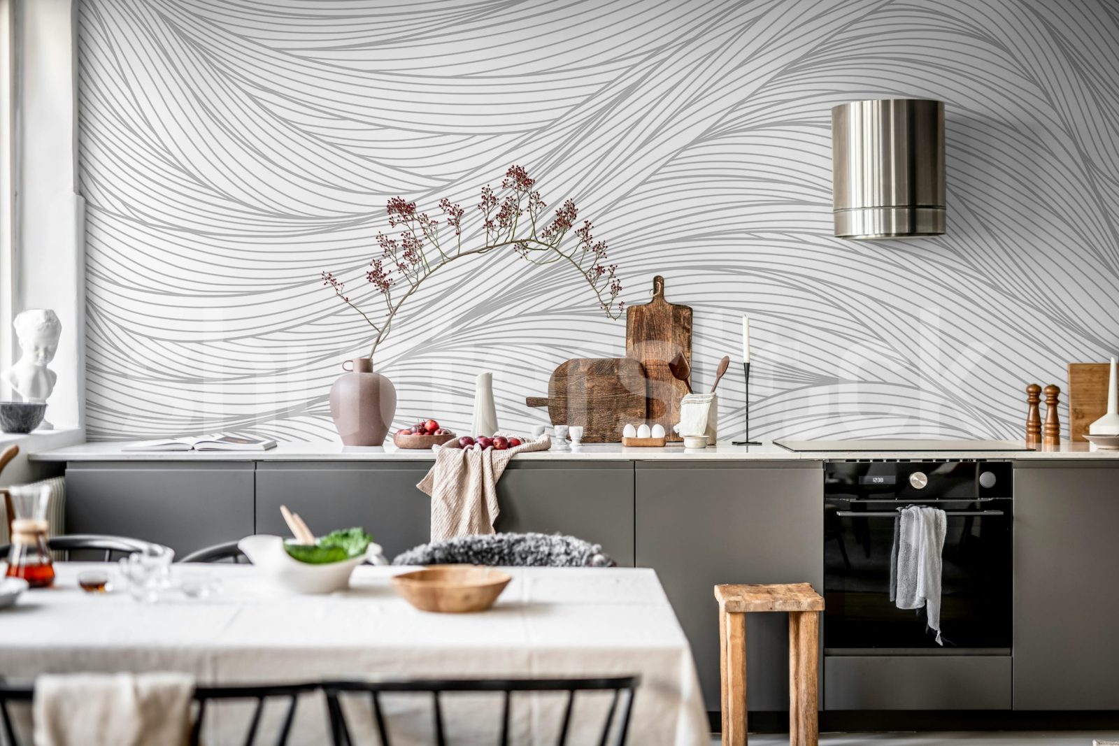 Flow Lines, Gray, Rebel Walls 2