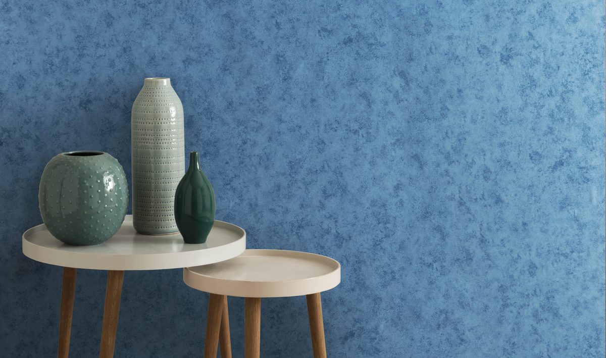 Fenton, Azure Blue Luxury Plain, 1838 Wallcoverings, 5.3mp / rola 2