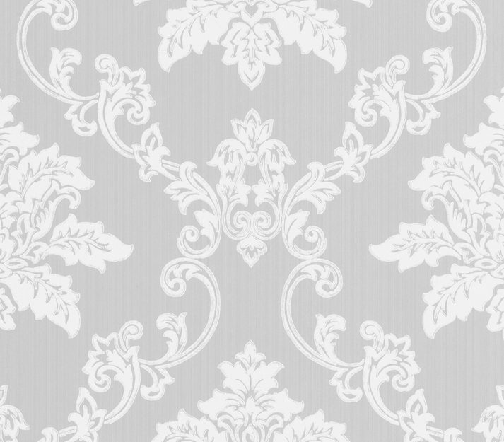 Hampton, Grey Luxury Damask, 1838 Wallcoverings, 5.3mp / rola